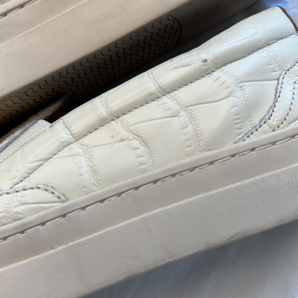 Leather soludos 9.5 cream slide sneaker espadrilles - Picture 7 of 11
